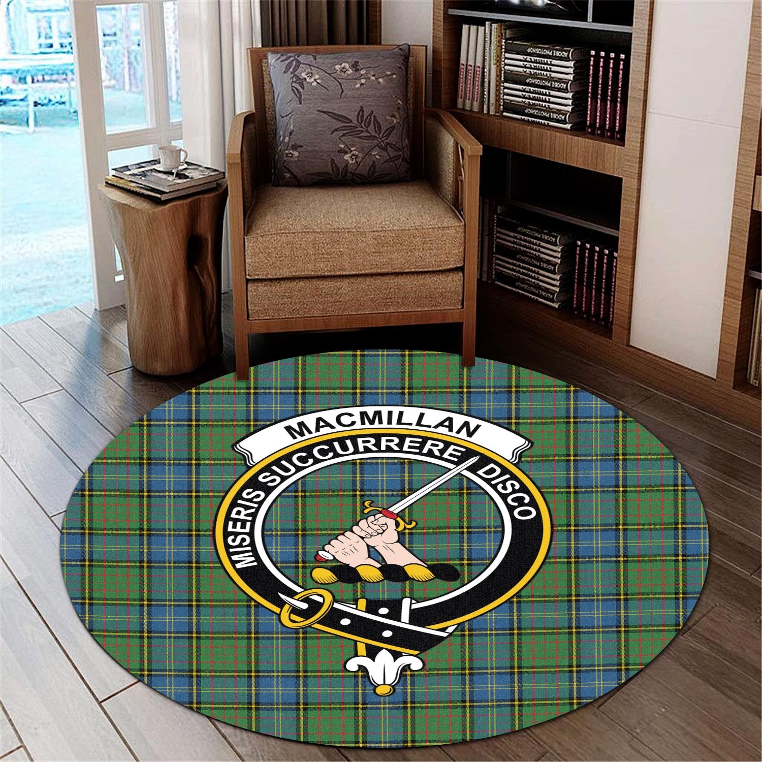 macmillan-hunting-ancient-tartan-round-rug-with-family-crest