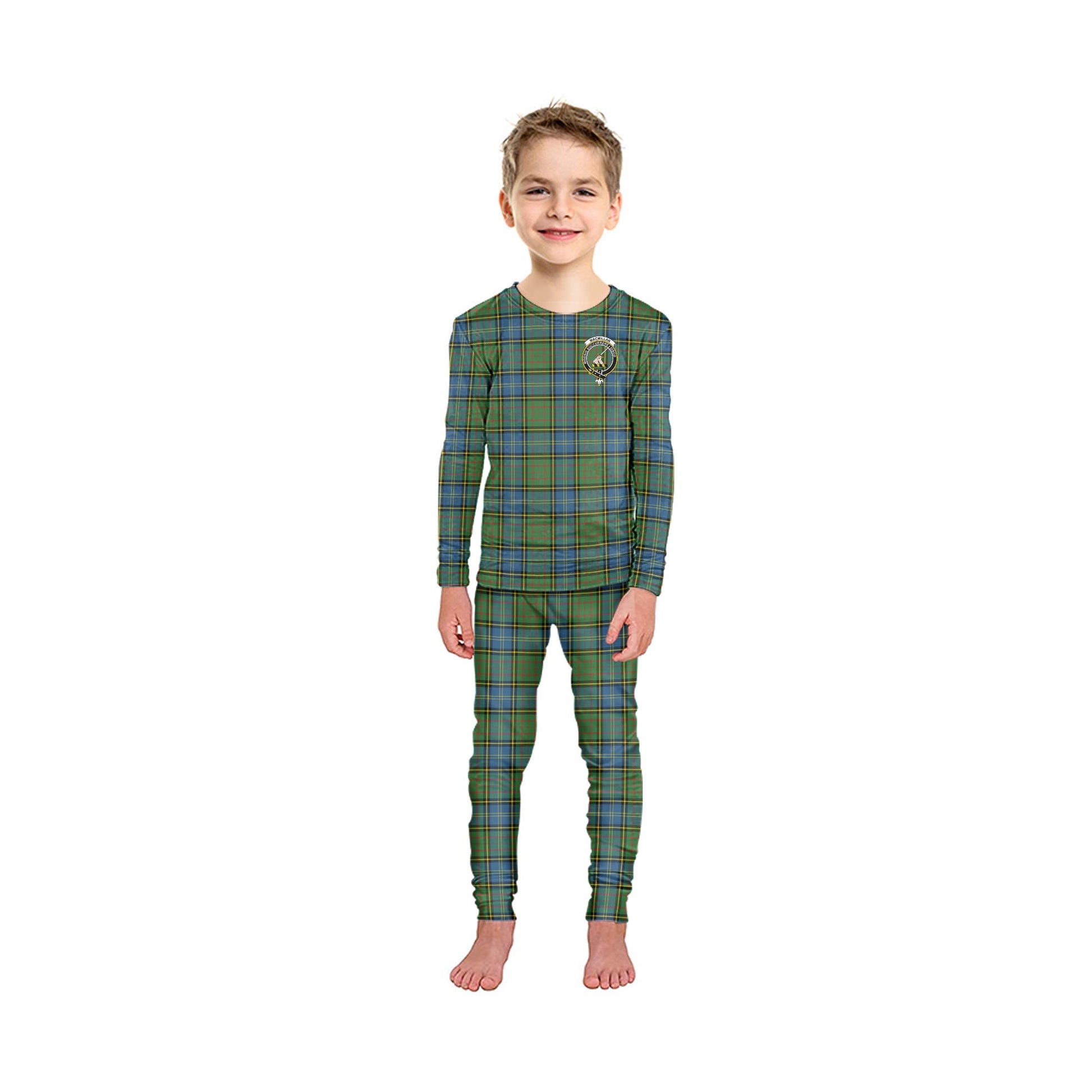 MacMillan Hunting Ancient Tartan Pajamas Family Set with Family Crest - Tartanvibesclothing