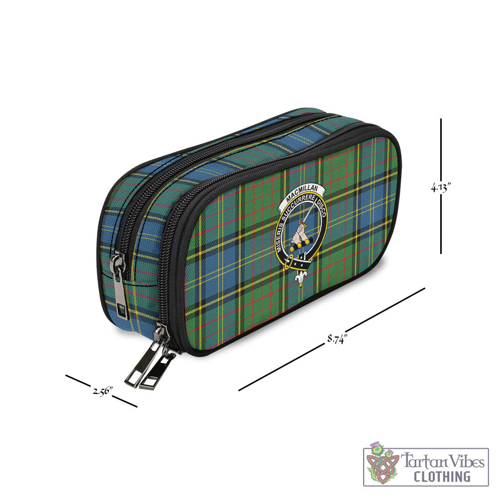 Tartan Vibes Clothing MacMillan Hunting Ancient Tartan Pen and Pencil Case with Family Crest