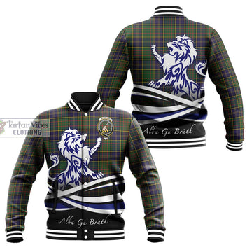 MacMillan Hunting Modern Tartan Baseball Jacket with Alba Gu Brath Regal Lion Emblem