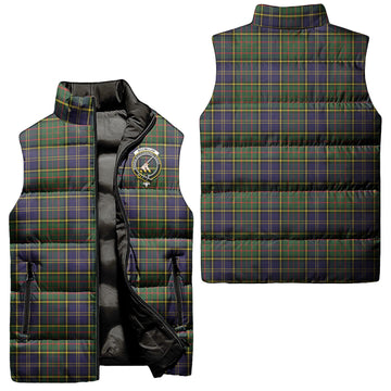 MacMillan Hunting Modern Tartan Sleeveless Puffer Jacket with Family Crest