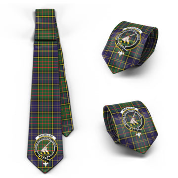 MacMillan Hunting Modern Tartan Classic Necktie with Family Crest