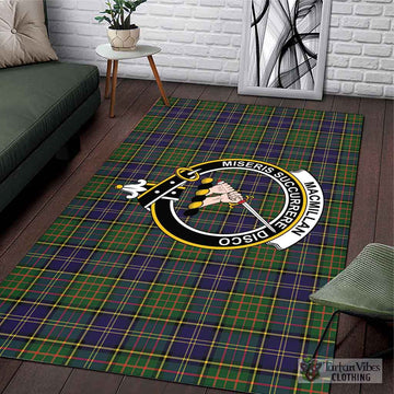 MacMillan Hunting Modern Tartan Area Rug with Family Crest