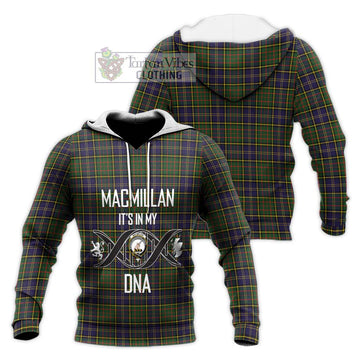 MacMillan Hunting Modern Tartan Knitted Hoodie with Family Crest DNA In Me Style