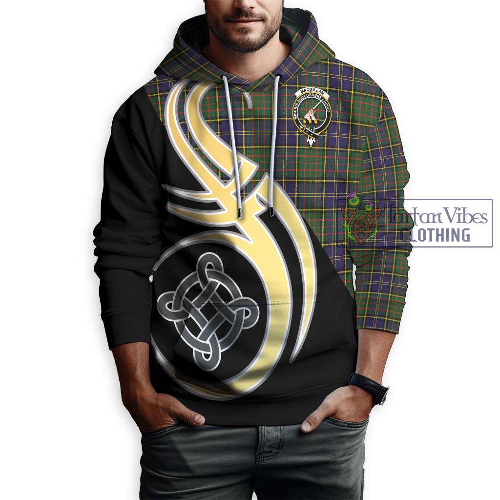 MacMillan Hunting Modern Tartan Hoodie with Family Crest and Celtic Symbol Style Zip Hoodie - Tartan Vibes Clothing