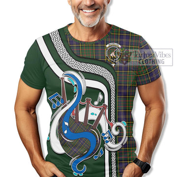 MacMillan Hunting Modern Tartan T-Shirt with Epic Bagpipe Style