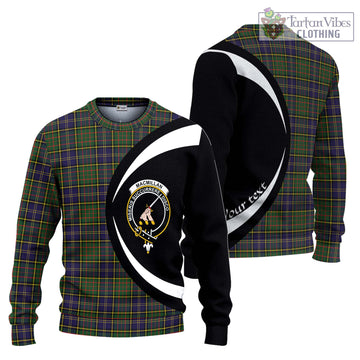 MacMillan Hunting Modern Tartan Ugly Sweater with Family Crest Circle Style