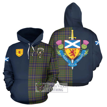 MacMillan Hunting Modern Tartan Hoodie Alba with Scottish Lion Royal Arm Half Style