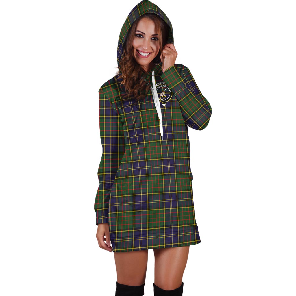 MacMillan Hunting Modern Tartan Hoodie Dress with Family Crest - Tartan Vibes Clothing