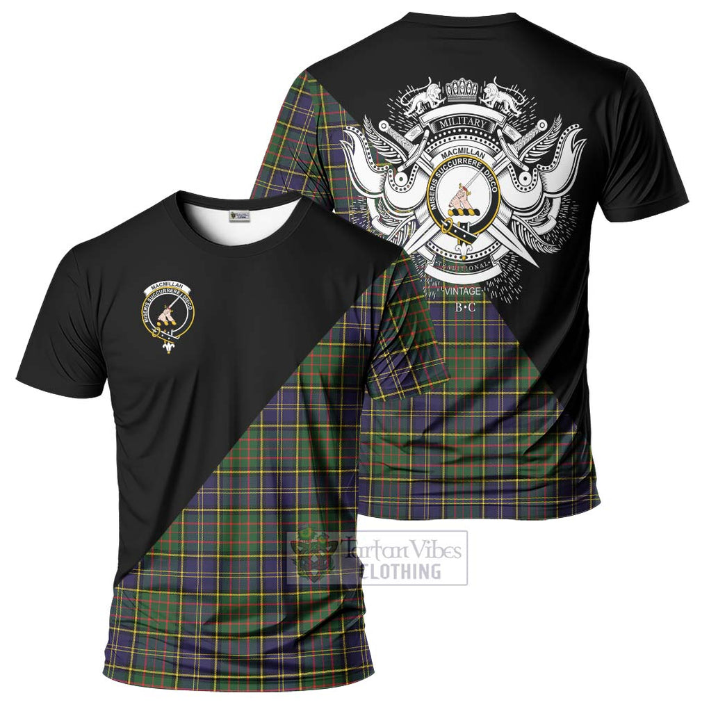 MacMillan Hunting Modern Tartan T-Shirt with Family Crest and Military Logo Style Kid's Shirt - Tartanvibesclothing Shop