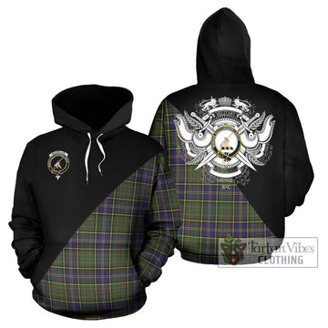 MacMillan Hunting Modern Tartan Hoodie with Family Crest and Military Logo Style