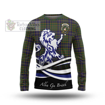 MacMillan Hunting Modern Tartan Long Sleeve T-Shirt with Alba Gu Brath Regal Lion Emblem