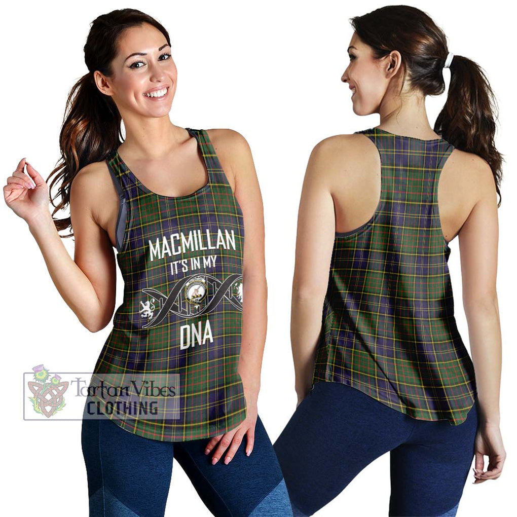 MacMillan Hunting Modern Tartan Women's Racerback Tanks with Family Crest DNA In Me Style 4XL - Tartanvibesclothing Shop