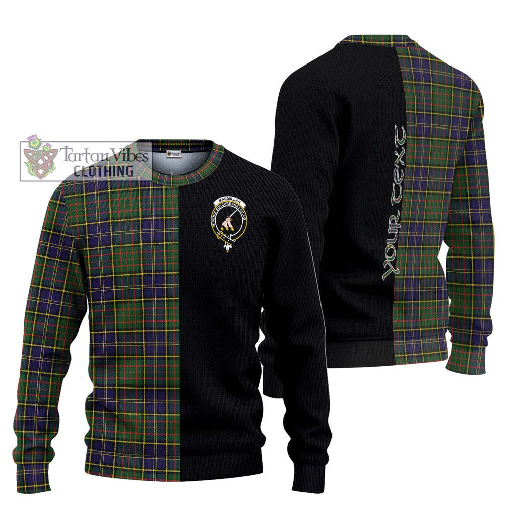 MacMillan Hunting Modern Tartan Knitted Sweater with Family Crest and Half Of Me Style Unisex - Tartanvibesclothing Shop