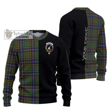 MacMillan Hunting Modern Tartan Ugly Sweater with Family Crest and Half Of Me Style