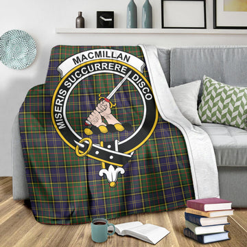 MacMillan Hunting Modern Tartan Blanket with Family Crest