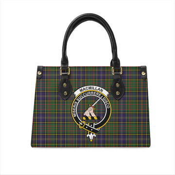 MacMillan Hunting Modern Tartan Leather Bag with Family Crest