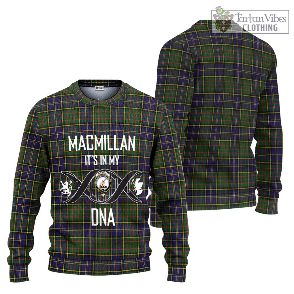 MacMillan Hunting Modern Tartan Knitted Sweater with Family Crest DNA In Me Style Unisex - Tartanvibesclothing Shop