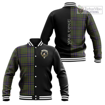 MacMillan Hunting Modern Tartan Baseball Jacket with Family Crest and Half Of Me Style