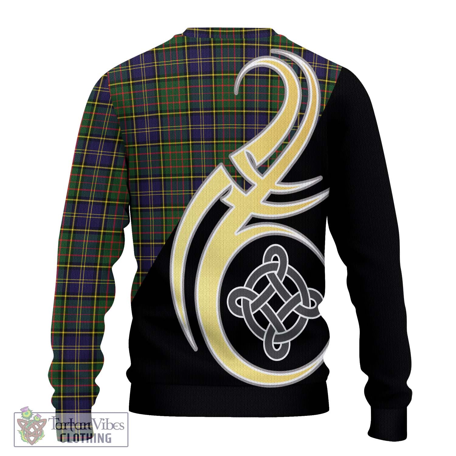 MacMillan Hunting Modern Tartan Knitted Sweater with Family Crest and Celtic Symbol Style - Tartan Vibes Clothing