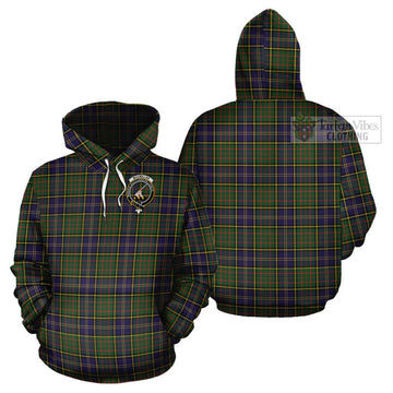 MacMillan Hunting Modern Tartan Cotton Hoodie with Family Crest