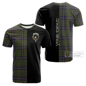 MacMillan Hunting Modern Tartan Cotton T-shirt with Family Crest and Half Of Me Style