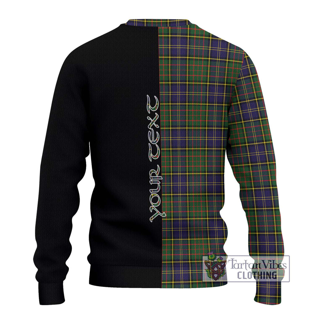 MacMillan Hunting Modern Tartan Knitted Sweater with Family Crest and Half Of Me Style - Tartanvibesclothing Shop