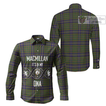 MacMillan Hunting Modern Tartan Long Sleeve Button Shirt with Family Crest DNA In Me Style