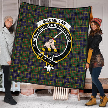 MacMillan Hunting Modern Tartan Quilt with Family Crest