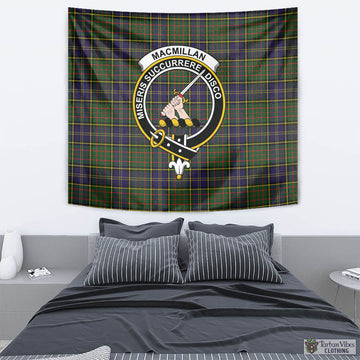 MacMillan Hunting Modern Tartan Tapestry Wall Hanging and Home Decor for Room with Family Crest