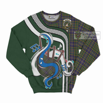 MacMillan Hunting Modern Tartan Sweatshirt with Epic Bagpipe Style