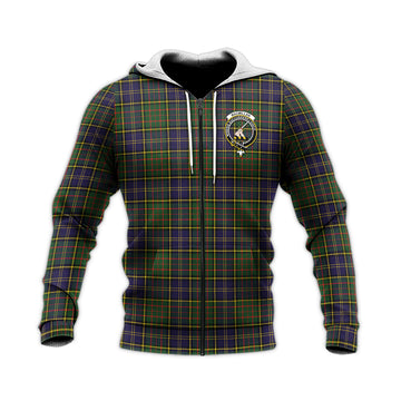 MacMillan Hunting Modern Tartan Knitted Hoodie with Family Crest