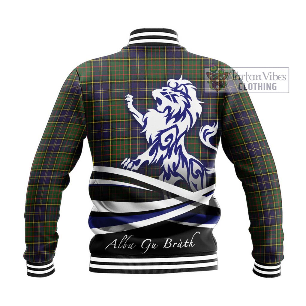 MacMillan Hunting Modern Tartan Baseball Jacket with Alba Gu Brath Regal Lion Emblem - Tartanvibesclothing Shop