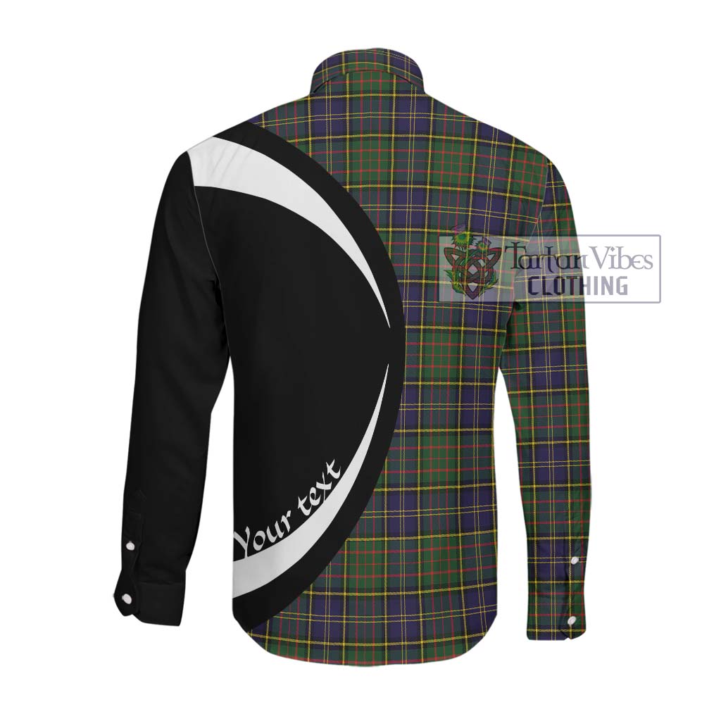 MacMillan Hunting Modern Tartan Long Sleeve Button Up with Family Crest Circle Style Men's Shirt - Tartan Vibes Clothing