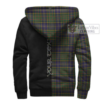 MacMillan Hunting Modern Tartan Sherpa Hoodie with Family Crest and Half Of Me Style