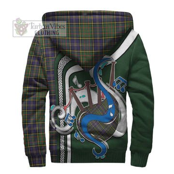 MacMillan Hunting Modern Tartan Sherpa Hoodie with Epic Bagpipe Style