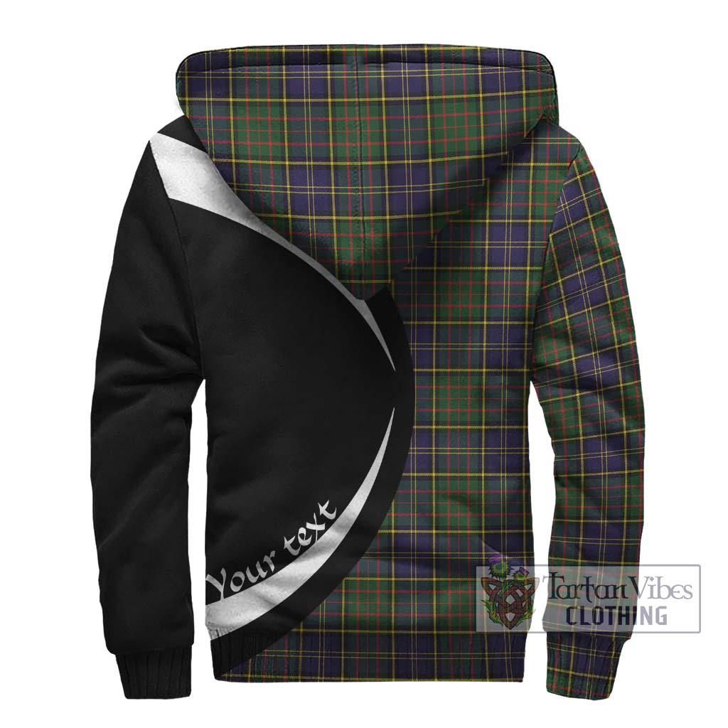 MacMillan Hunting Modern Tartan Sherpa Hoodie with Family Crest Circle Style - Tartan Vibes Clothing