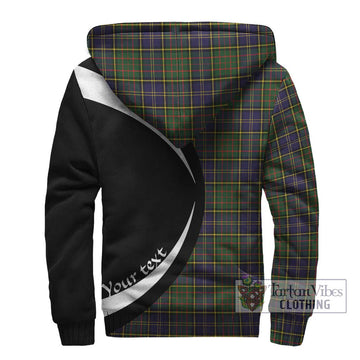 MacMillan Hunting Modern Tartan Sherpa Hoodie with Family Crest Circle Style