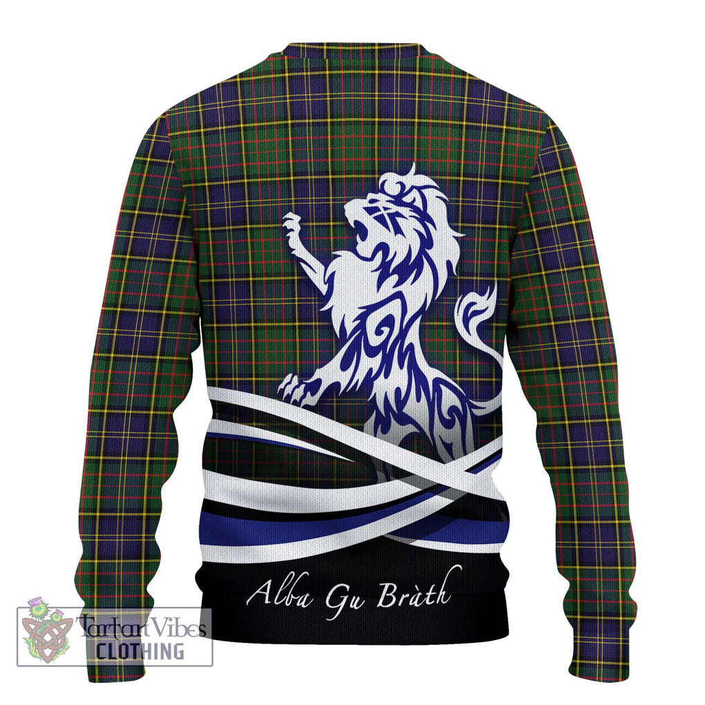 MacMillan Hunting Modern Tartan Knitted Sweater with Alba Gu Brath Regal Lion Emblem - Tartanvibesclothing Shop