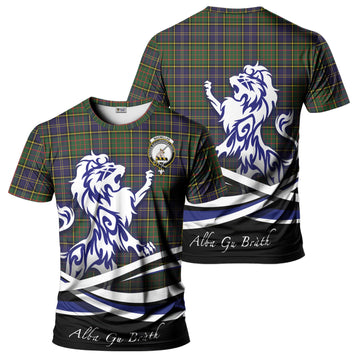 MacMillan Hunting Modern Tartan T-Shirt with Alba Gu Brath Regal Lion Emblem