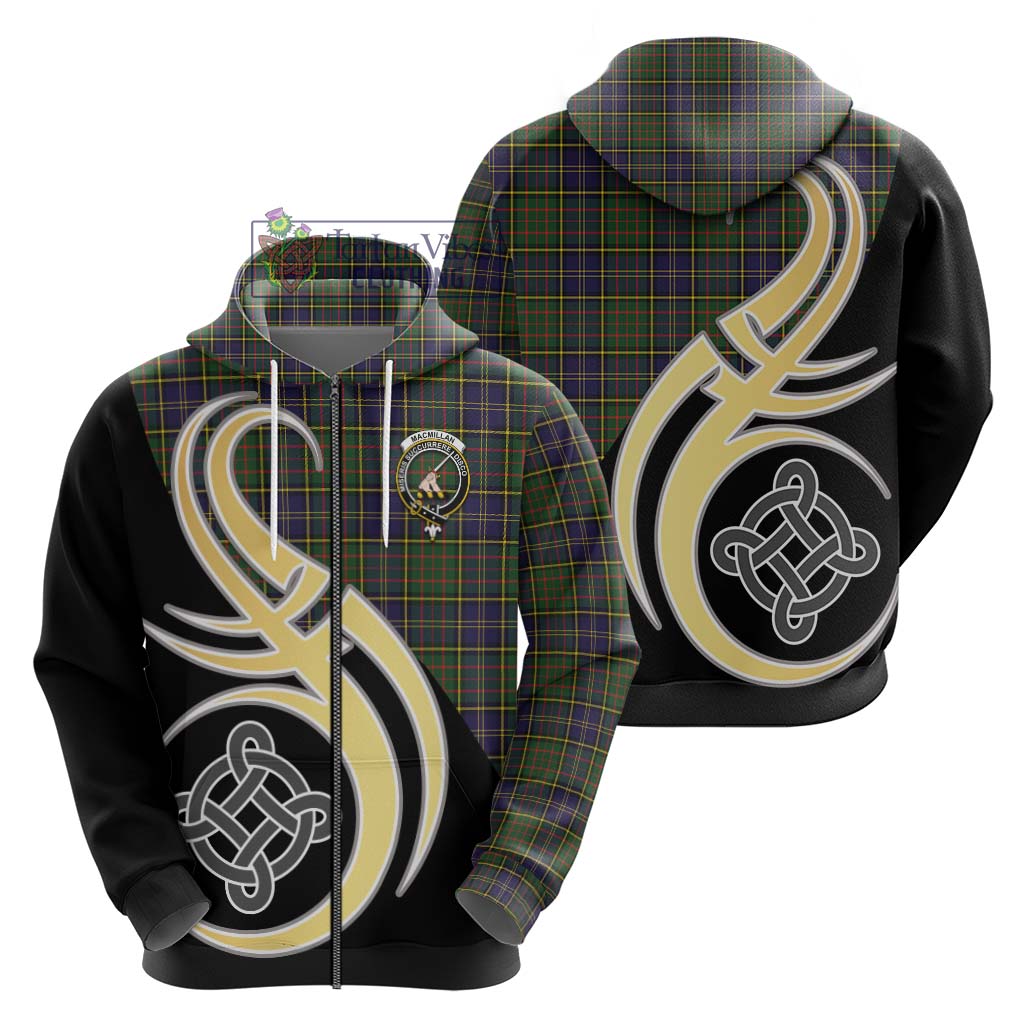 MacMillan Hunting Modern Tartan Hoodie with Family Crest and Celtic Symbol Style - Tartan Vibes Clothing