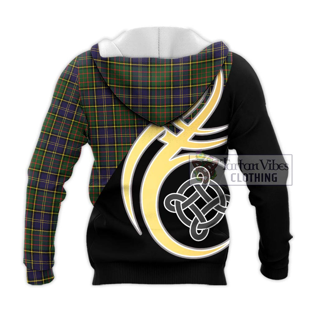 MacMillan Hunting Modern Tartan Knitted Hoodie with Family Crest and Celtic Symbol Style - Tartan Vibes Clothing