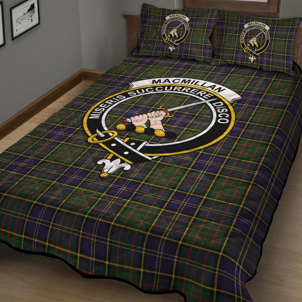 MacMillan Hunting Modern Tartan Quilt Bed Set with Family Crest - Tartan Vibes Clothing