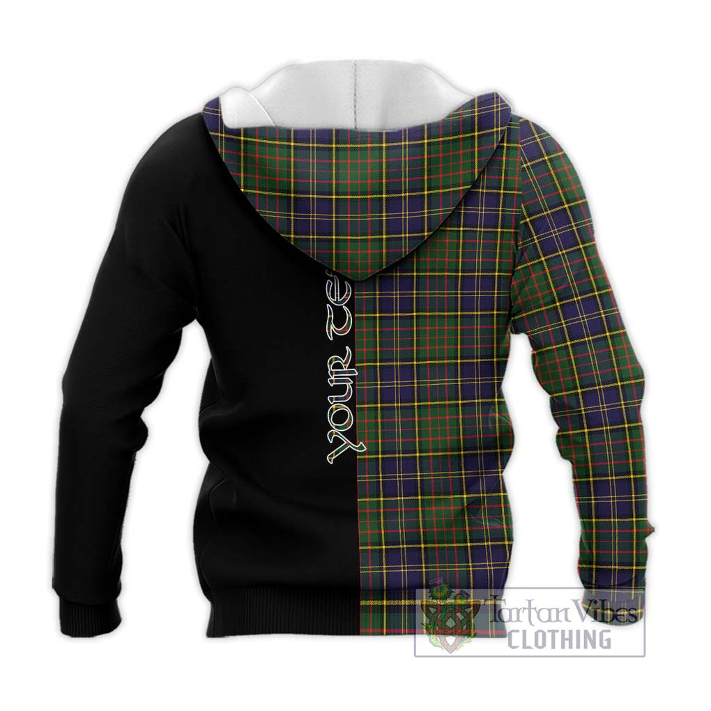 MacMillan Hunting Modern Tartan Knitted Hoodie with Family Crest and Half Of Me Style - Tartanvibesclothing Shop