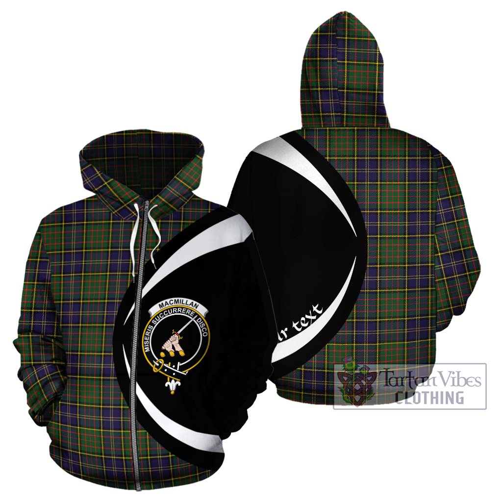 MacMillan Hunting Modern Tartan Hoodie with Family Crest Circle Style - Tartan Vibes Clothing