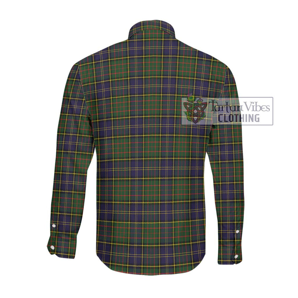 MacMillan Hunting Modern Tartan Long Sleeve Button Shirt with Family Crest DNA In Me Style - Tartanvibesclothing Shop