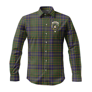 MacMillan Hunting Modern Tartan Long Sleeve Button Up Shirt with Family Crest