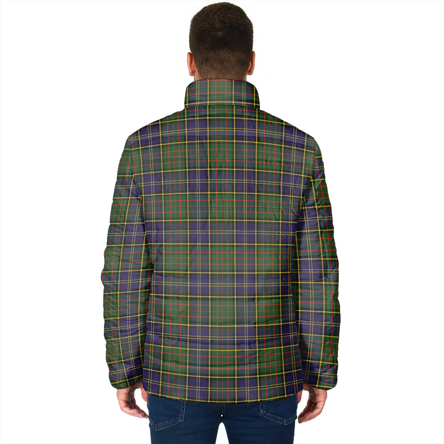 MacMillan Hunting Modern Tartan Padded Jacket with Family Crest - Tartan Vibes Clothing