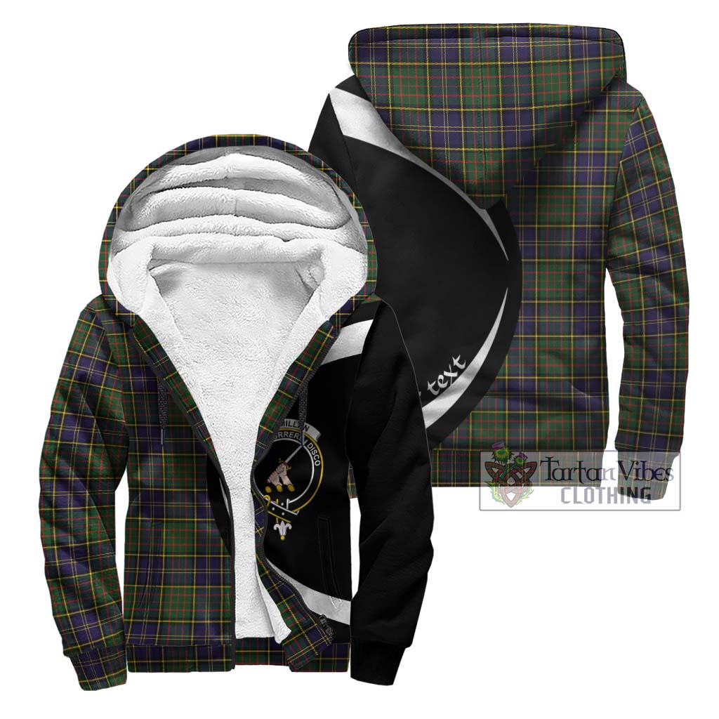 MacMillan Hunting Modern Tartan Sherpa Hoodie with Family Crest Circle Style Unisex - Tartan Vibes Clothing