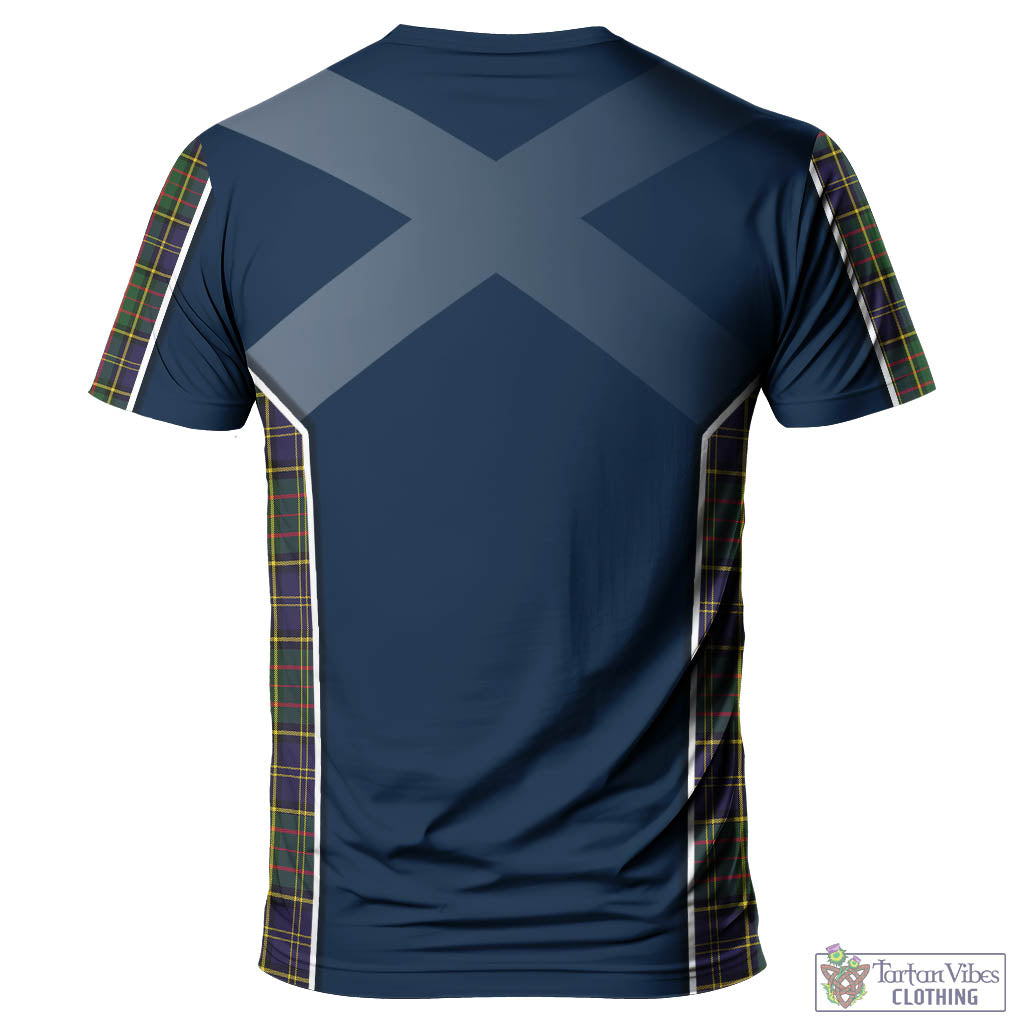 Tartan Vibes Clothing MacMillan Hunting Modern Tartan T-Shirt with Family Crest and Scottish Thistle Vibes Sport Style